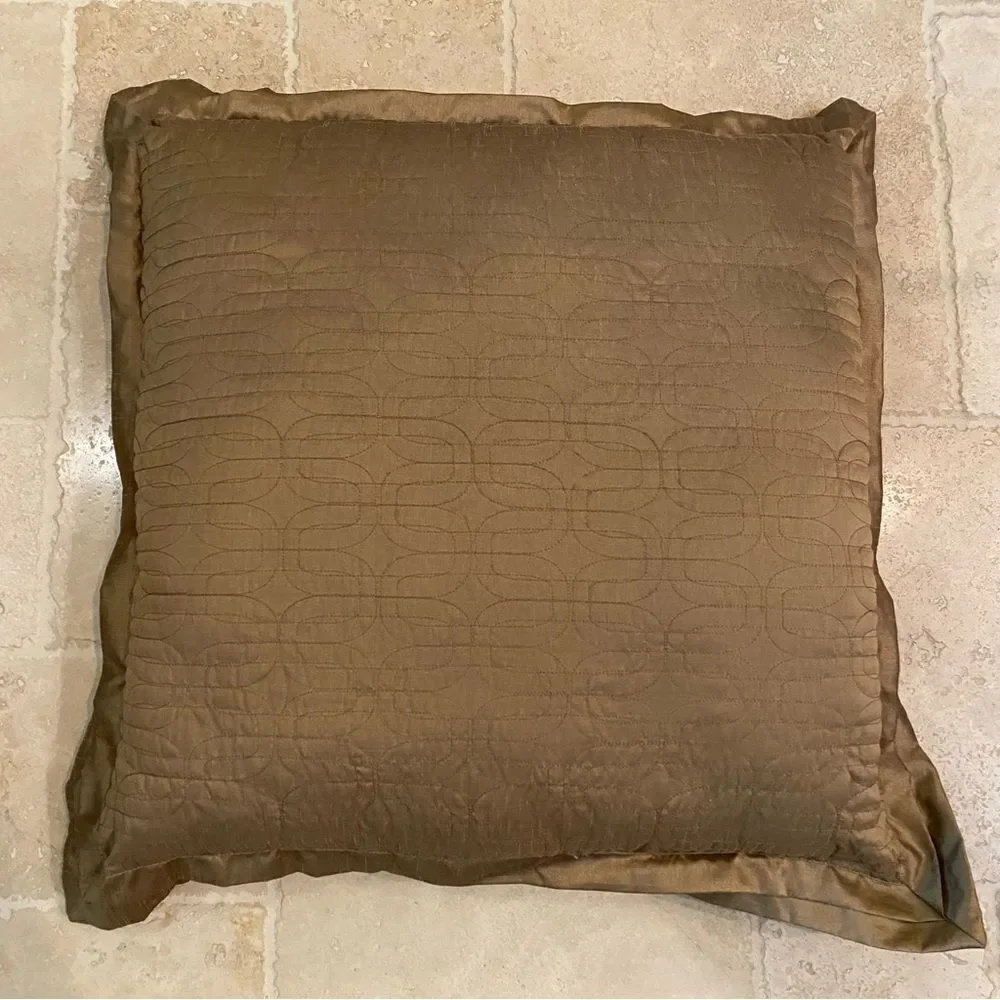 Custom Silk Textured Gold Euro Pillows, Set of 2